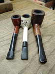 Vtg 3 Piece Smoking Tobacco Pipe Parts Repair Lot White Summit Imported Briar