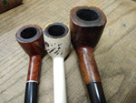 Vtg 3 Piece Smoking Tobacco Pipe Parts Repair Lot White Summit Imported Briar