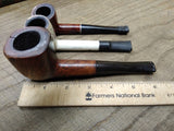 Vtg 3 Piece Smoking Tobacco Pipe Parts Repair Lot White Summit Imported Briar