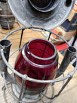Vtg Dietz Vesta P.&L.E.R.R Railroad Cold Blast Kerosene Lantern Red Globe