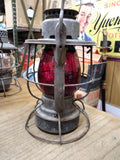 Vtg Dietz Vesta P.&L.E.R.R Railroad Cold Blast Kerosene Lantern Red Globe