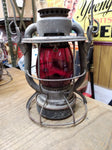Vtg Dietz Vesta P.&L.E.R.R Railroad Cold Blast Kerosene Lantern Red Globe