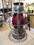Vtg Dietz Vesta P.&L.E.R.R Railroad Cold Blast Kerosene Lantern Red Globe