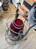 Vtg Dietz Vesta P.&L.E.R.R Railroad Cold Blast Kerosene Lantern Red Globe