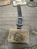 Vtg Brass Euclid Heavy Construction Equipment Dozers Uke's 2 Sided Watch FOB