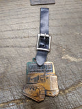Vtg Brass Caterpillar Track Type Tractor Cleveland Bros Equipment Watch FOB!