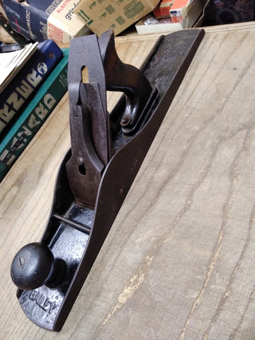 Vtg Antique Stanley Baily No 6 Corrugated Bottom Wood Plane 17.5 Inch Carpenters