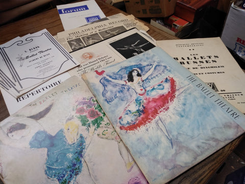 Vtg Lot Ballet Theater Magazine Handbills Programs News Paper Clipping 1930s-50s