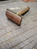 Vtg 1930's Gillette 3 Piece Fat Handle Gold Tone Open Comb Safety Razor USA! #1