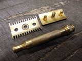 Vtg Gillette 3 Piece Gold Tone Ball End Double Edge Safety Razor USA! #2