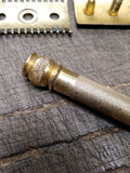 Vtg Gillette 3 Piece Gold Tone Ball End Double Edge Safety Razor USA! #2