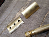 Vtg Gillette 3 Piece Gold Tone Ball End Double Edge Safety Razor USA! #2
