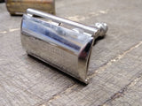 Vtg 1964 J4 Gillette Tech 3 Pc Ball End Double Edge Travel Safety Razor Nice #1