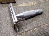 Vtg 1966 L4 Gillette Tech 3 Pc Ball End Double Edge Travel Safety Razor Nice #2