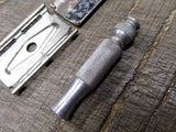 Vtg 1966 L4 Gillette Tech 3 Pc Ball End Double Edge Travel Safety Razor Nice #2