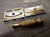 Vtg Gillette Gold Tone Tech 3 Pc Ball End Double Edge Travel Safety Razor #3