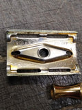 Vtg Gillette Gold Tone Tech 3 Pc Ball End Double Edge Travel Safety Razor #3