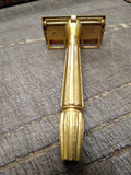 Vtg 1950's Era Gem Micromatic Bullet Tip TTO Single Edge Gold Tone Safety Razor
