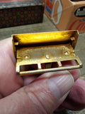 Vtg 1950's Era Gem Micromatic Bullet Tip TTO Single Edge Gold Tone Safety Razor