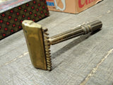 Vtg 1930-40 Era Gem Micromatic TTO Single Edge Brass Safety Razor Made In USA