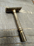 Vtg 1930-40 Era Gem Micromatic TTO Single Edge Brass Safety Razor Made In USA