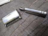 Vtg Ever Ready Single Edge Safety Razor w/Tin & Papers Made In Brooklyn NY USA