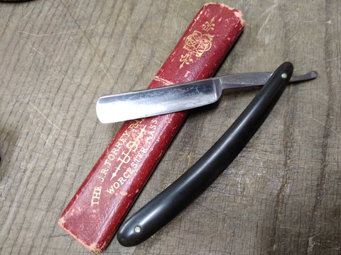 Vtg JR Torrey Razor Co Straight Razor Nice Scales Worcester Mass USA w/Box Nice!
