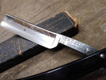 Vtg F Koeller Gun Metal Straight Razor Nice Scales Solingen Germany w/Box Nice!