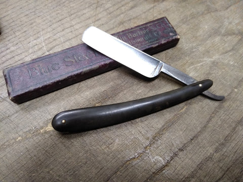 Vtg Lakeside Cutlery Army Navy Straight Razor Nice Scales Chicago Ill w/Box Nice