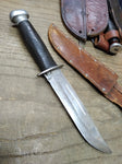 Vtg CASE XX Fixed Blade Hunting Knife 11 inch Leather Wrapped Handle and Sheath