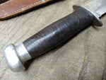 Vtg CASE XX Fixed Blade Hunting Knife 11 inch Leather Wrapped Handle and Sheath