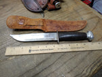 Vtg CASE XX Fixed Blade Hunting Knife 11 inch Leather Wrapped Handle and Sheath