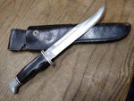 Vtg BUCK 120 Fixed Blade Hunting Knife 12 inch Leather Sheath