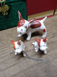 Vtg 3 Piece Miniature Puppy Dog Porcelain Figurine Set Made in Japan