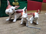 Vtg 3 Piece Miniature Puppy Dog Porcelain Figurine Set Made in Japan