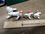 Vtg 3 Piece Miniature Puppy Dog Porcelain Figurine Set Made in Japan
