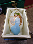 Vtg 2015 Pier1 Li Bien Blown Glass Reverse Hand Painted Angel Christmas Ornament