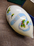 Vtg 2015 Pier1 Li Bien Blown Glass Reverse Hand Painted Angel Christmas Ornament