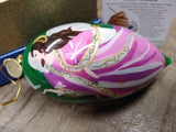 Vtg 2014 Pier1 Li Bien Blown Glass Reverse Hand Painted Angel Christmas Ornament