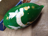 Vtg 2014 Pier1 Li Bien Blown Glass Reverse Hand Painted Angel Christmas Ornament