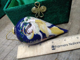 Vtg 2013 Pier1 Li Bien Blown Glass Reverse Hand Painted Angel Christmas Ornament