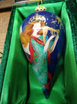 Vtg 2012 Pier1 Li Bien Blown Glass Reverse Hand Painted Angel Christmas Ornament