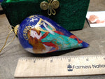 Vtg 2012 Pier1 Li Bien Blown Glass Reverse Hand Painted Angel Christmas Ornament