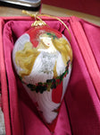 Vtg 2011 Pier1 Li Bien Blown Glass Reverse Hand Painted Angel Christmas Ornament