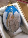 Vtg 2016 Pier1 Li Bien Blown Glass Reverse Hand Painted Angel Christmas Ornament