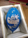 Vtg 2016 Pier1 Li Bien Blown Glass Reverse Hand Painted Angel Christmas Ornament