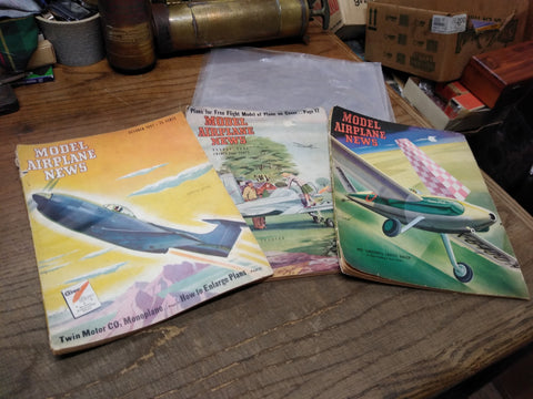 Vtg 3 Pc Lot Model Airplane News Magazine 2 x 1947 1948 Radio Control CL Planes!