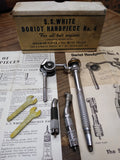 Vtg SS White Dental Mfg Doriot Handpiece No 4 For All Belt Engines Dentistry Box