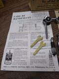 Vtg SS White Dental Mfg Doriot Handpiece No 4 For All Belt Engines Dentistry Box