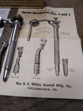 Vtg SS White Dental Mfg Doriot Handpiece No 4 For All Belt Engines Dentistry Box